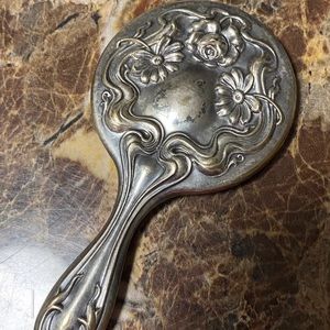 Antique Art Nouveau hand/Purse Mirror
